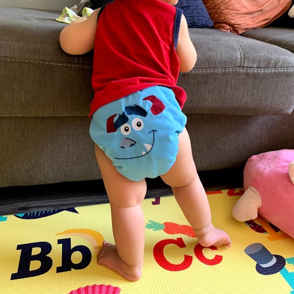 Cute cloth diaper *** adjustable / insert **** (Monster Inc vibe)
